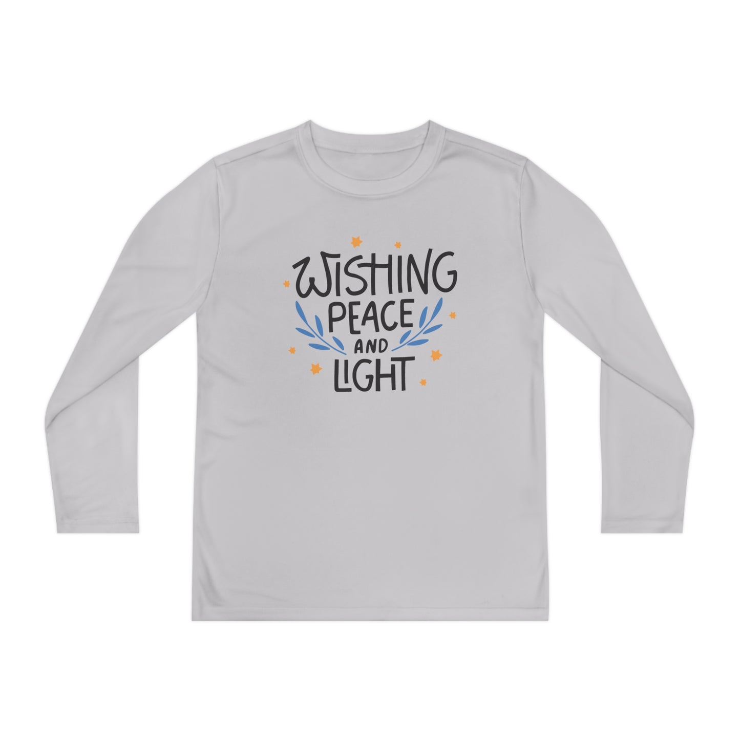 Hanukkah Wishing Peace & Light 3 Youth Long Sleeve Tee