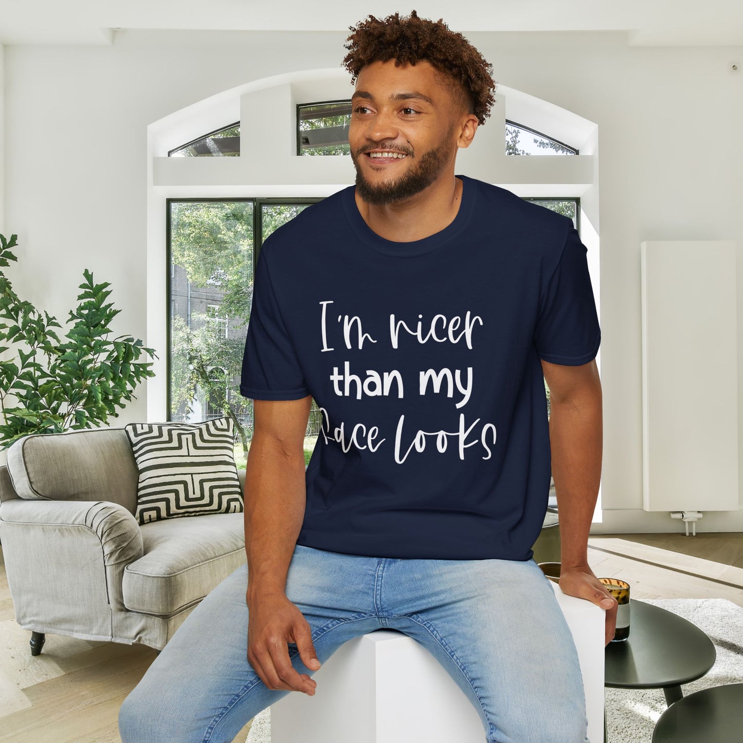 I'm Nicer Than My Face Looks Adult T-shirt