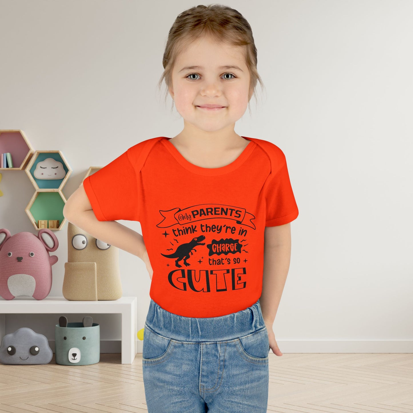 My Parent's Think They're In Charge That's So Cute Baby Rib Bodysuit