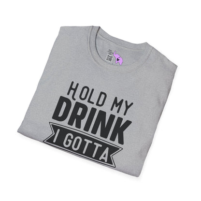 Hold My Drink I Gotta Pet This Dog Adult T-shirt