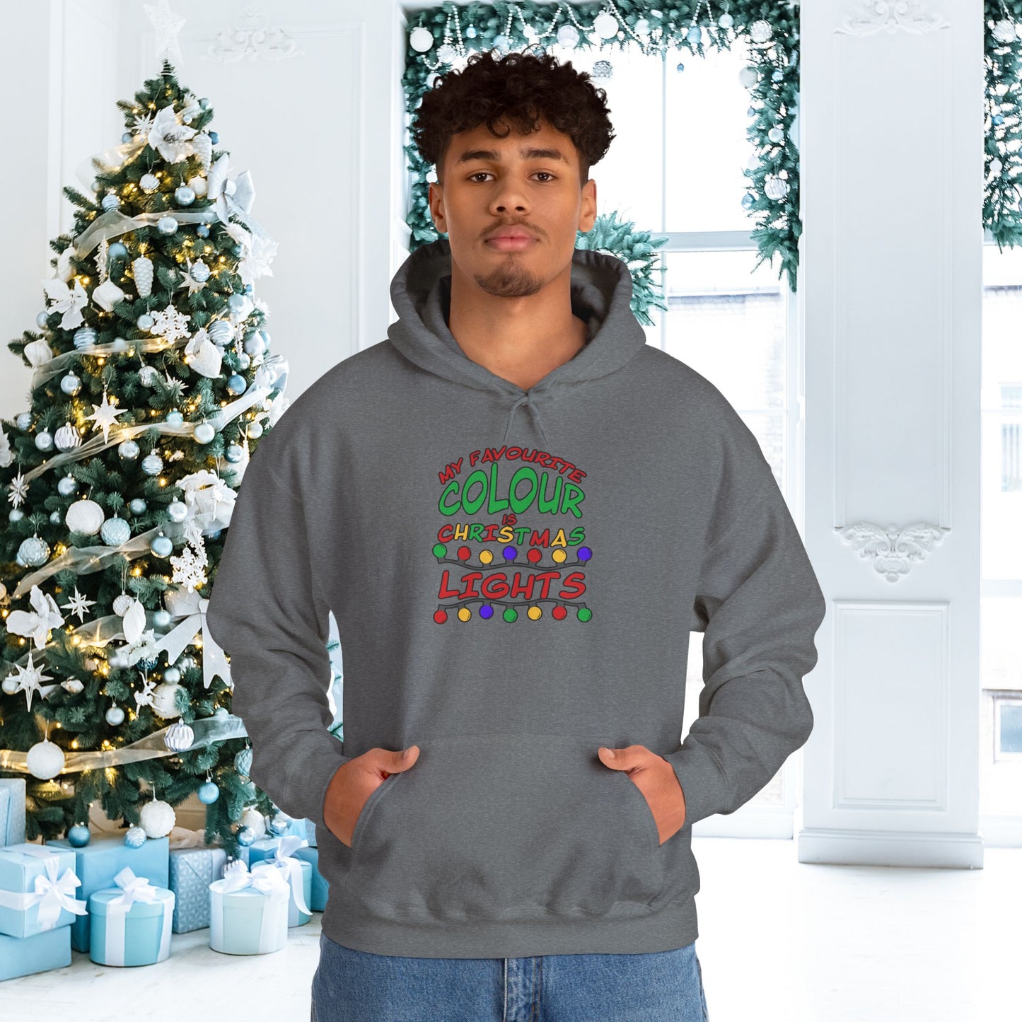 My Favourite Colour Is Christmas Lights  Adult Heavy Blend™ Hoodie