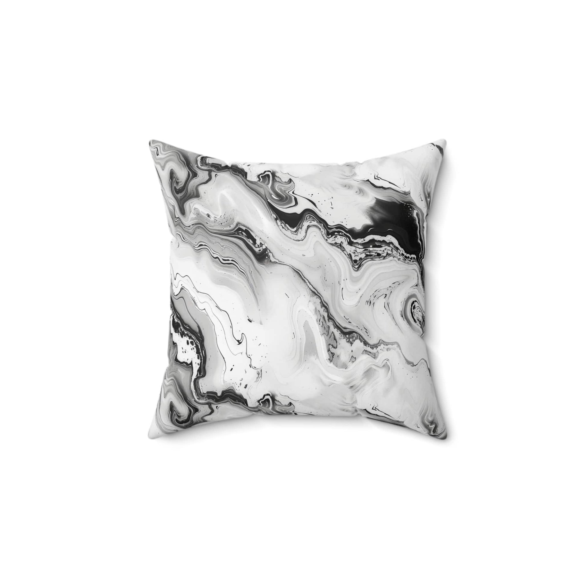 Frost Veil Marble Throw Pillow