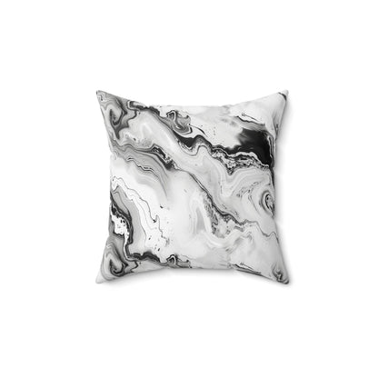 Frost Veil Marble Throw Pillow