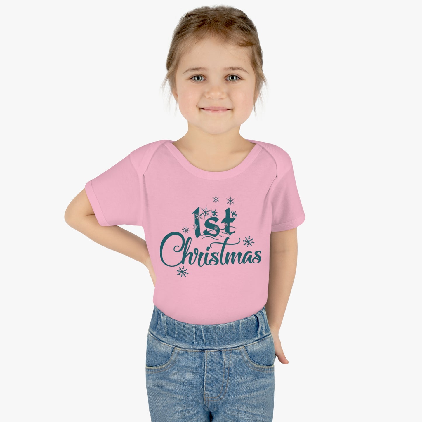 1st Christmas Infant Baby Rib Bodysuit