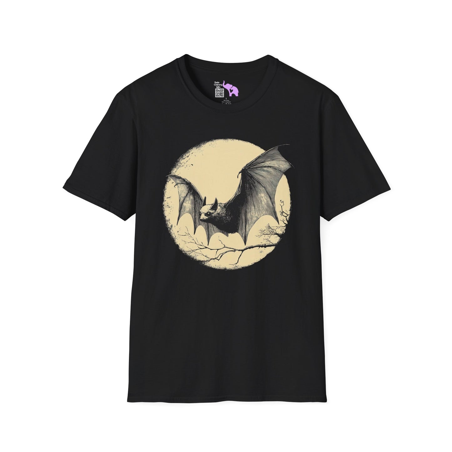 Bat Over Moon 2 Adult T-shirt