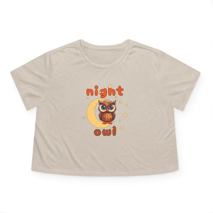 NIght Owl Women's Flowy Cropped Tee