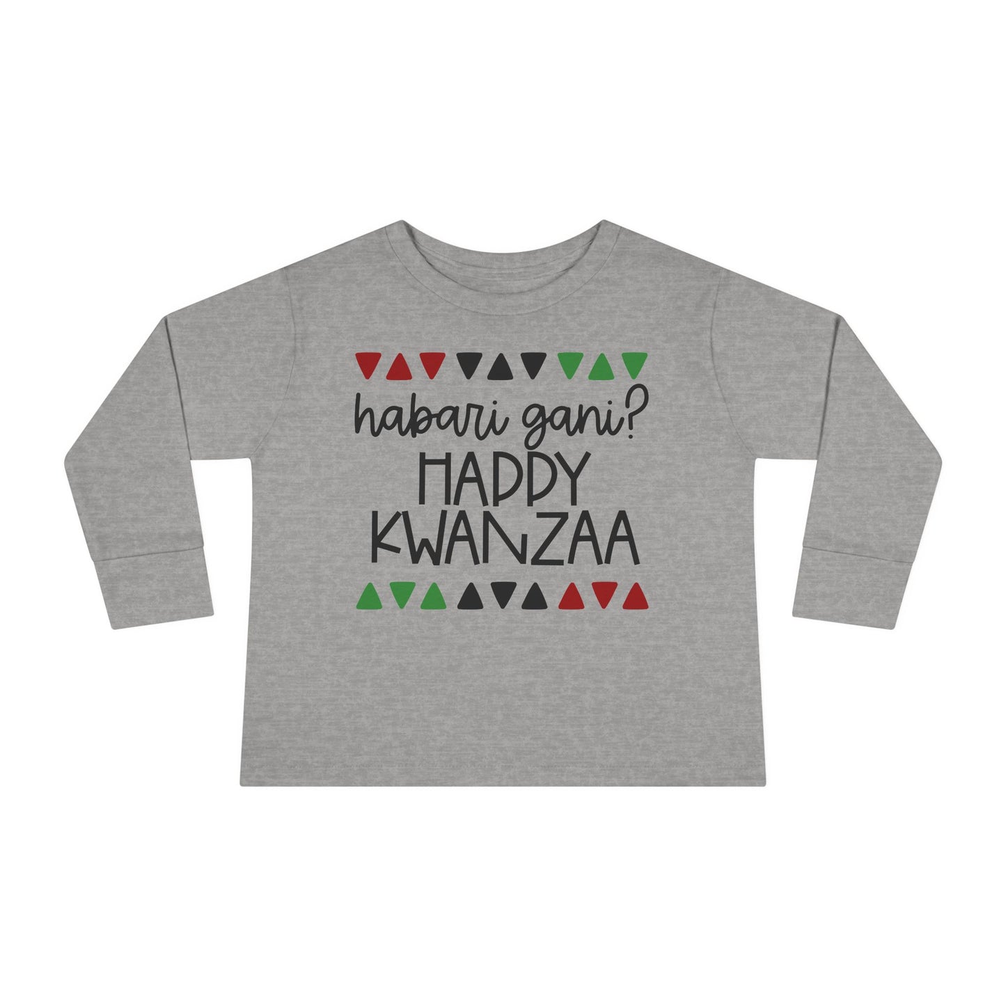 Habari Gani? Happy Kwanzaa Toddler Long Sleeve Tee