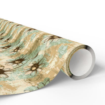 Worn Meadow Daisies Wrapping Paper