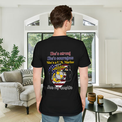 Proud Dad of US  Marine Daughter Adult T-shirt