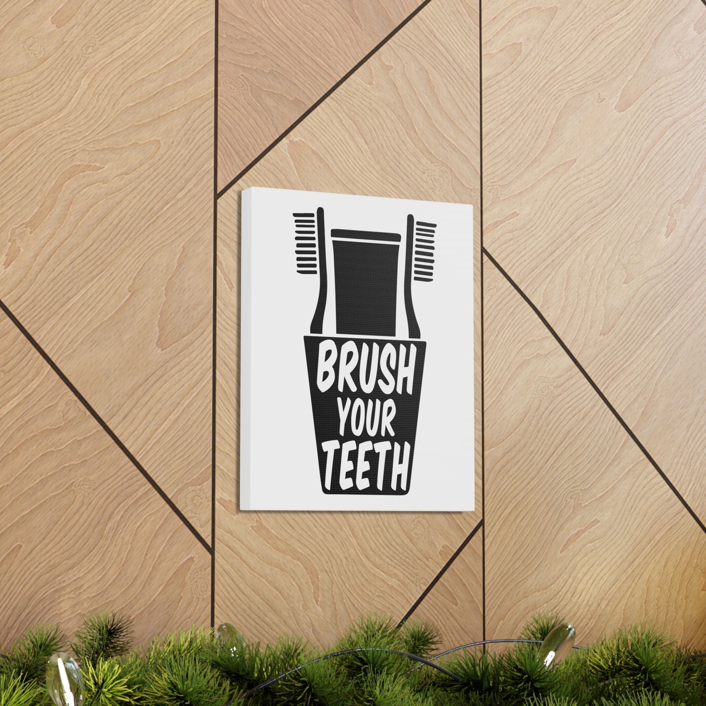 Brush Your Teeth Canvas Vertical Wraps w/o Frame