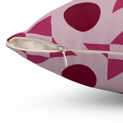 Crimson Pinwheels Throw Pillow