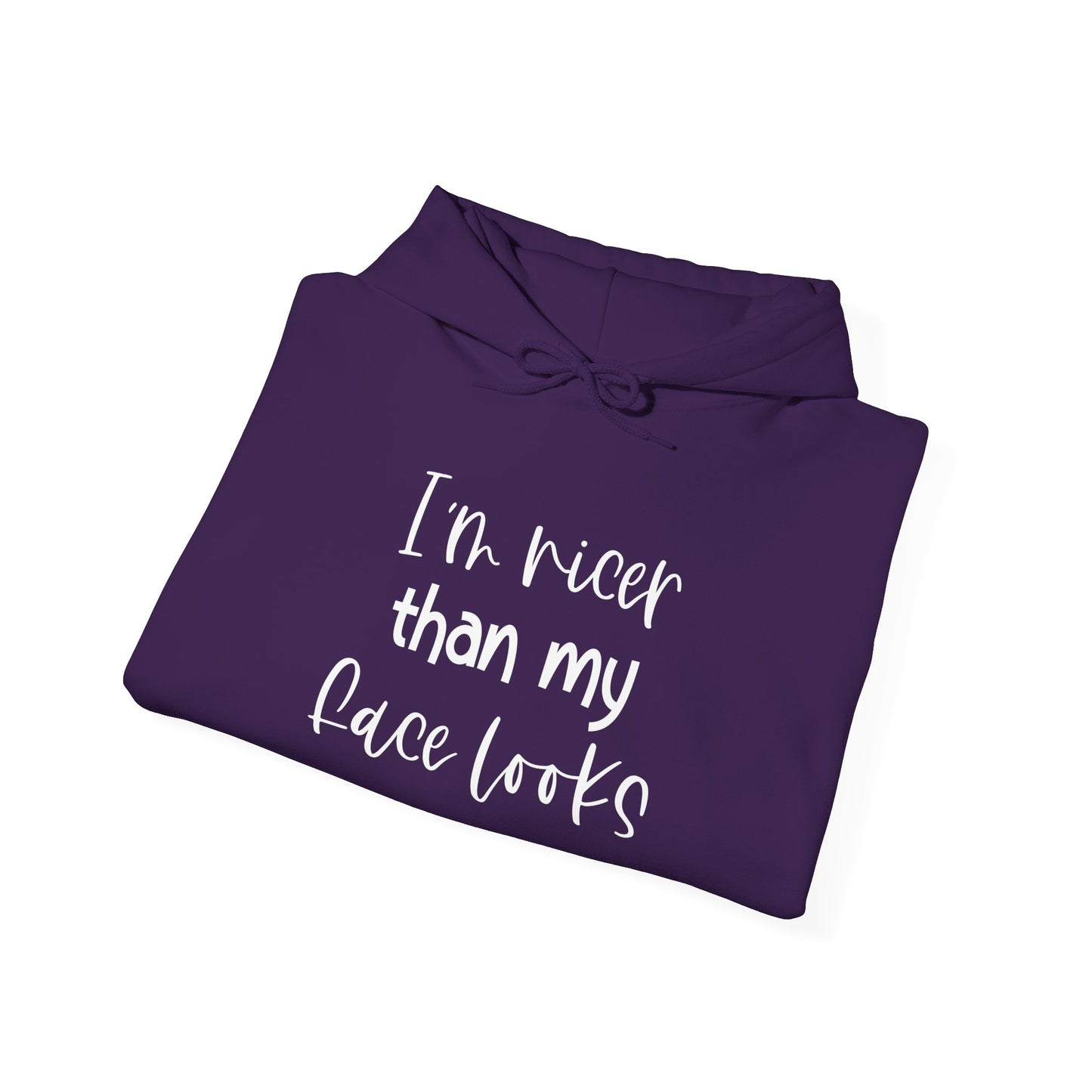 I'm Nicer Than My Face Looks Heavy Blend™ Hooded Sweatshirt