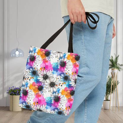 Watercolor Daisy Dream Canvas Tote Bag