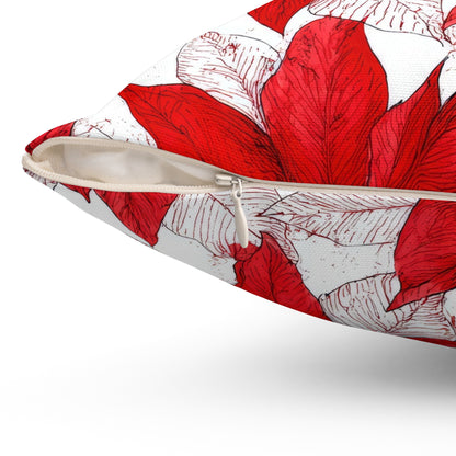 Christmas Blossom Sketch Throw Pillow