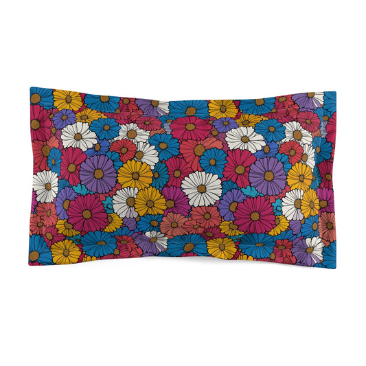 Vivid Bloom Microfiber Pillow Sham