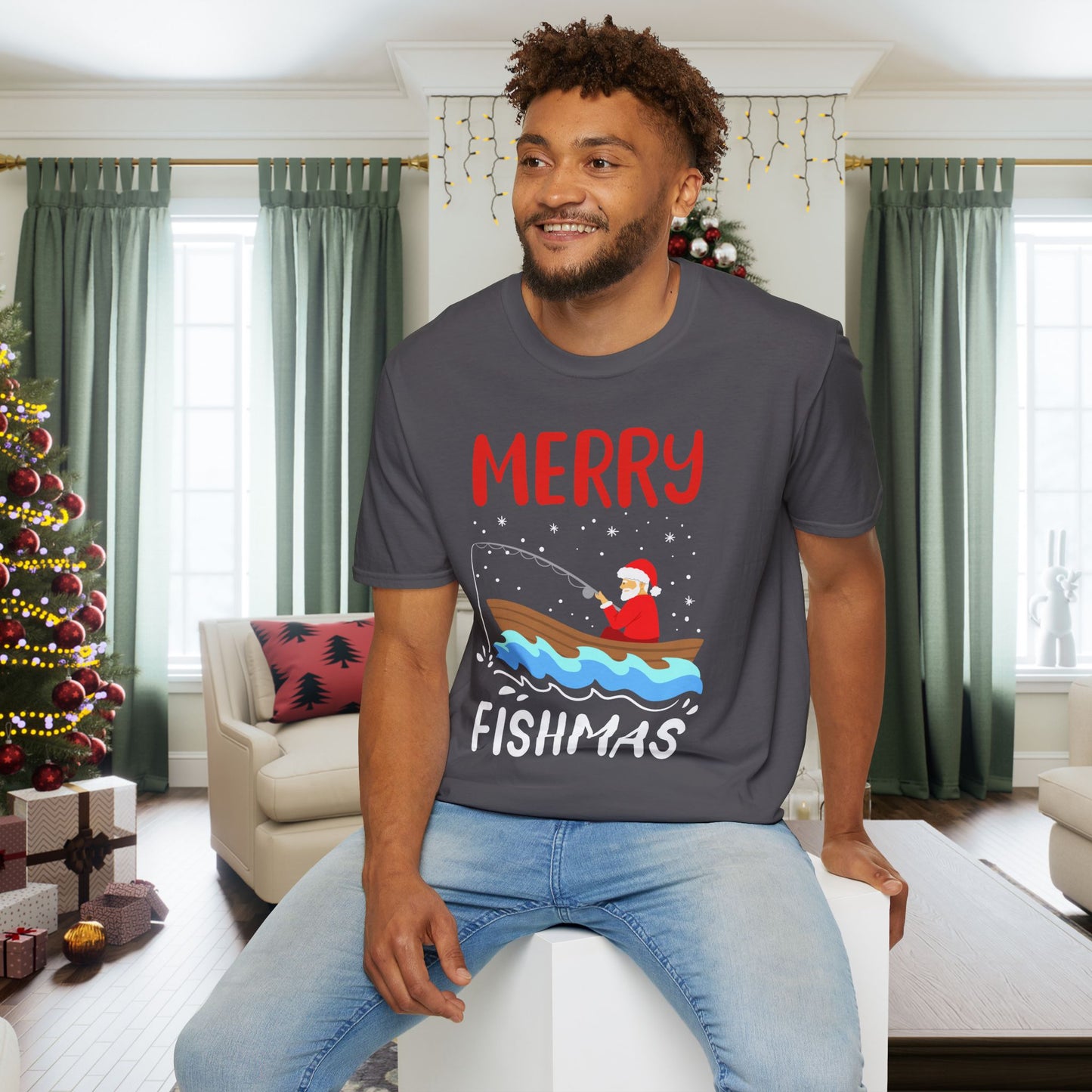 Merry Fishmas Adult T-shirt