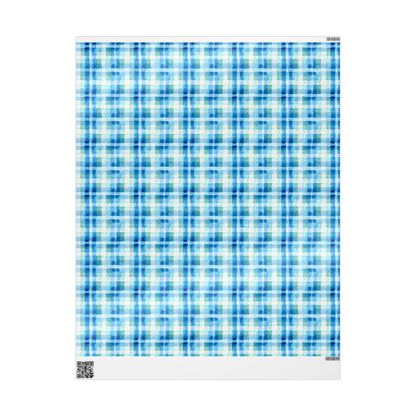 Ocean Sunset Plaid Wrapping Paper