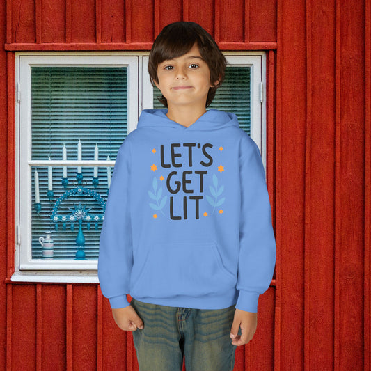 Hanukkah Let's Get Lit Youth Hoodie
