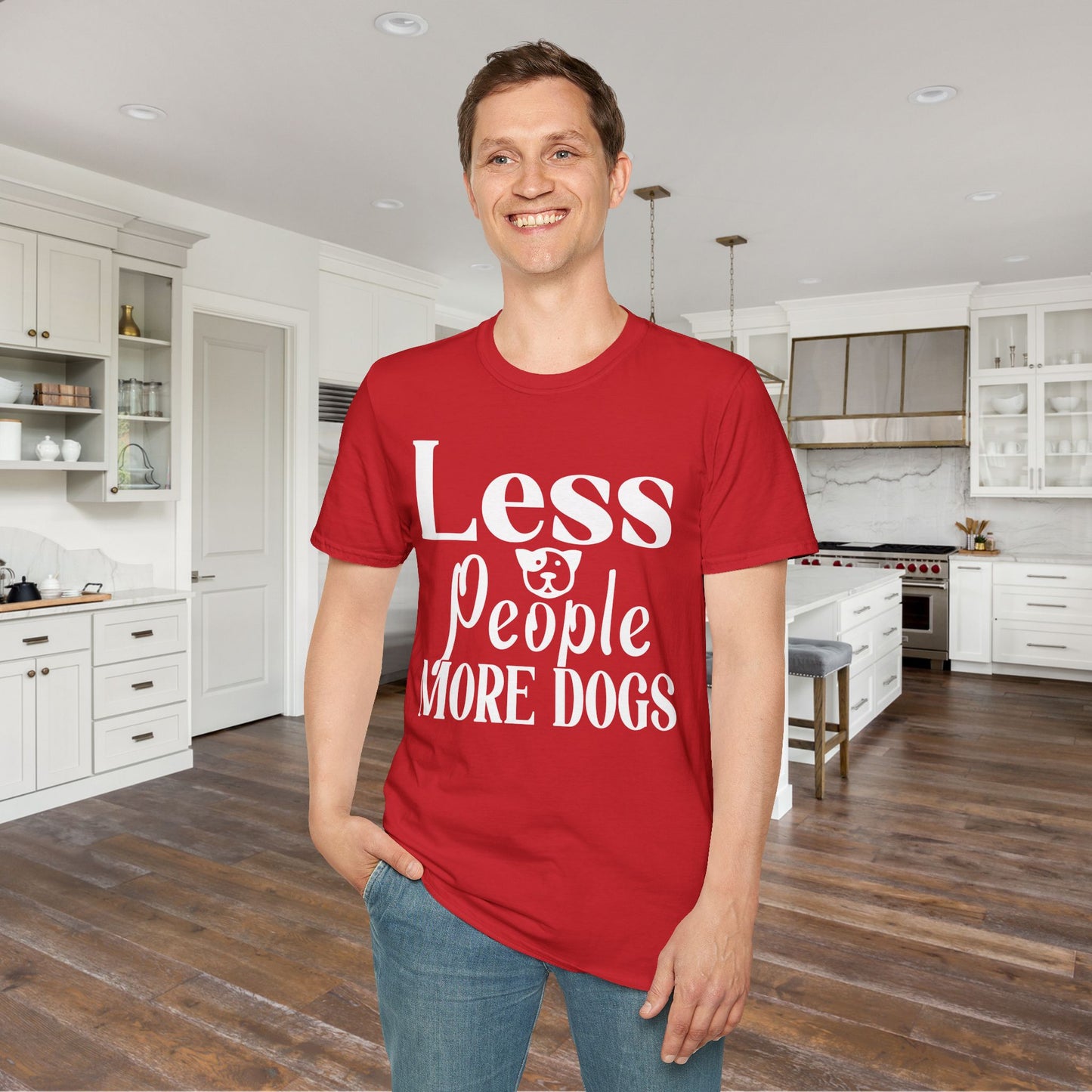 Less People More Dogs Adult T-shirt