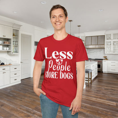 Less People More Dogs Adult T-shirt