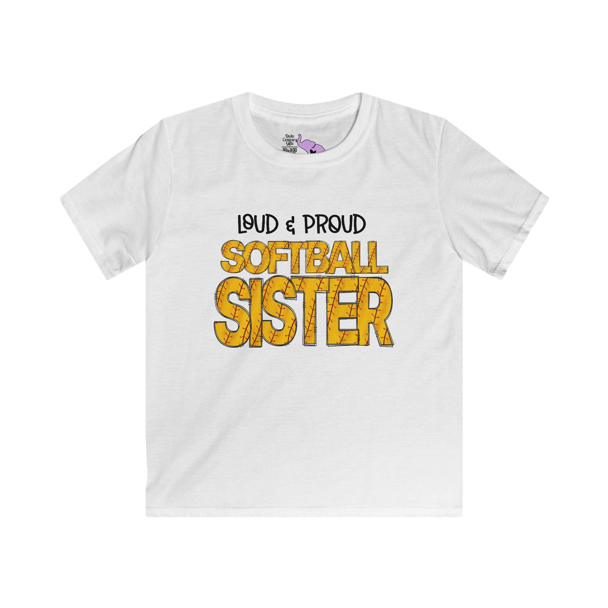 ""Loud & Proud Softball Sister Youth Softstyle Tee