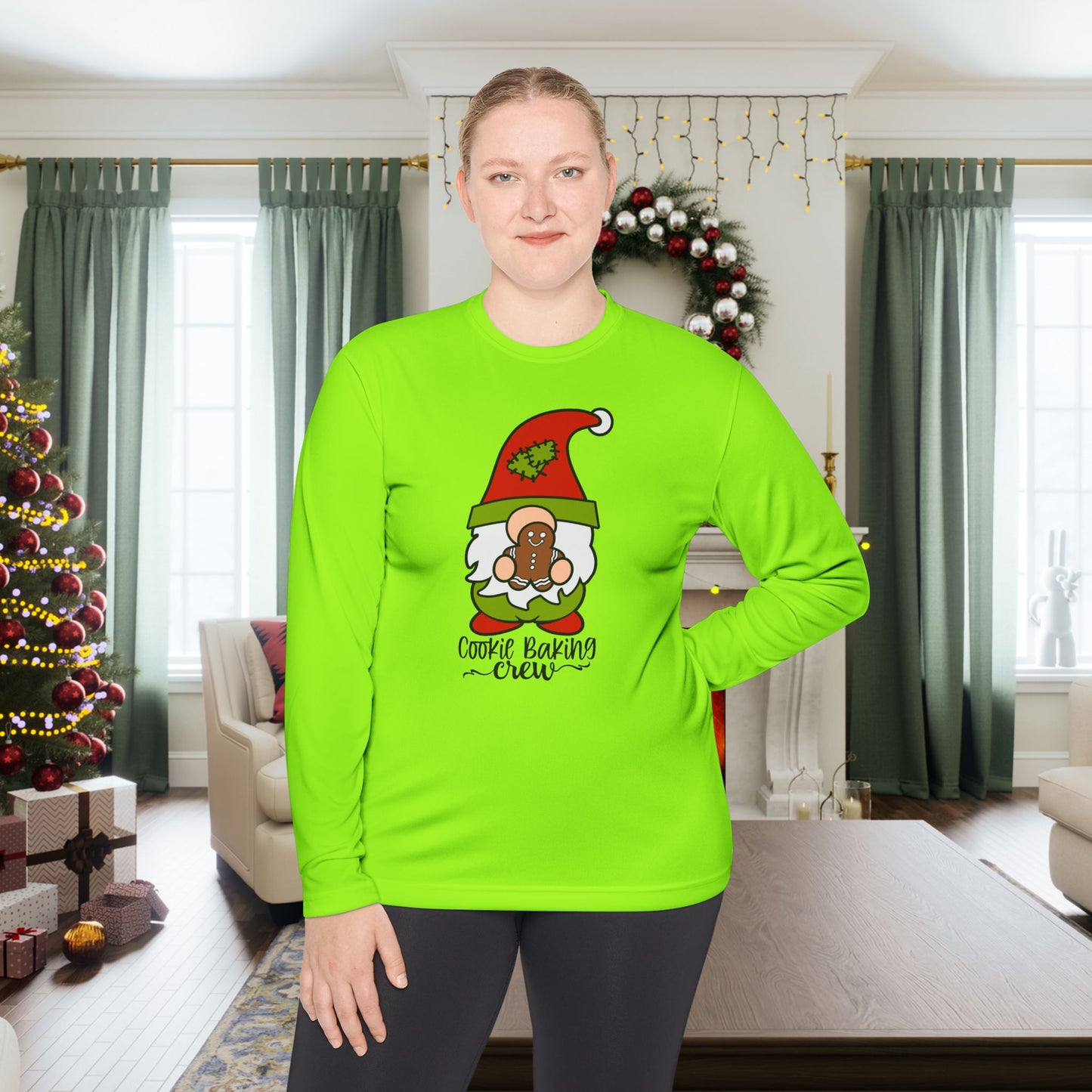 Cookie Baking Crew Gnome Adult Long Sleeve Tee