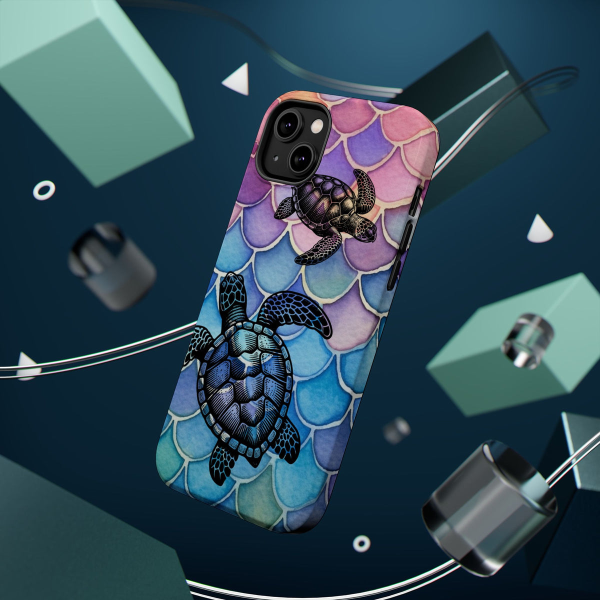 Sea Turtle Silhouette MagSafe® Compatible Tough Case for iPhone