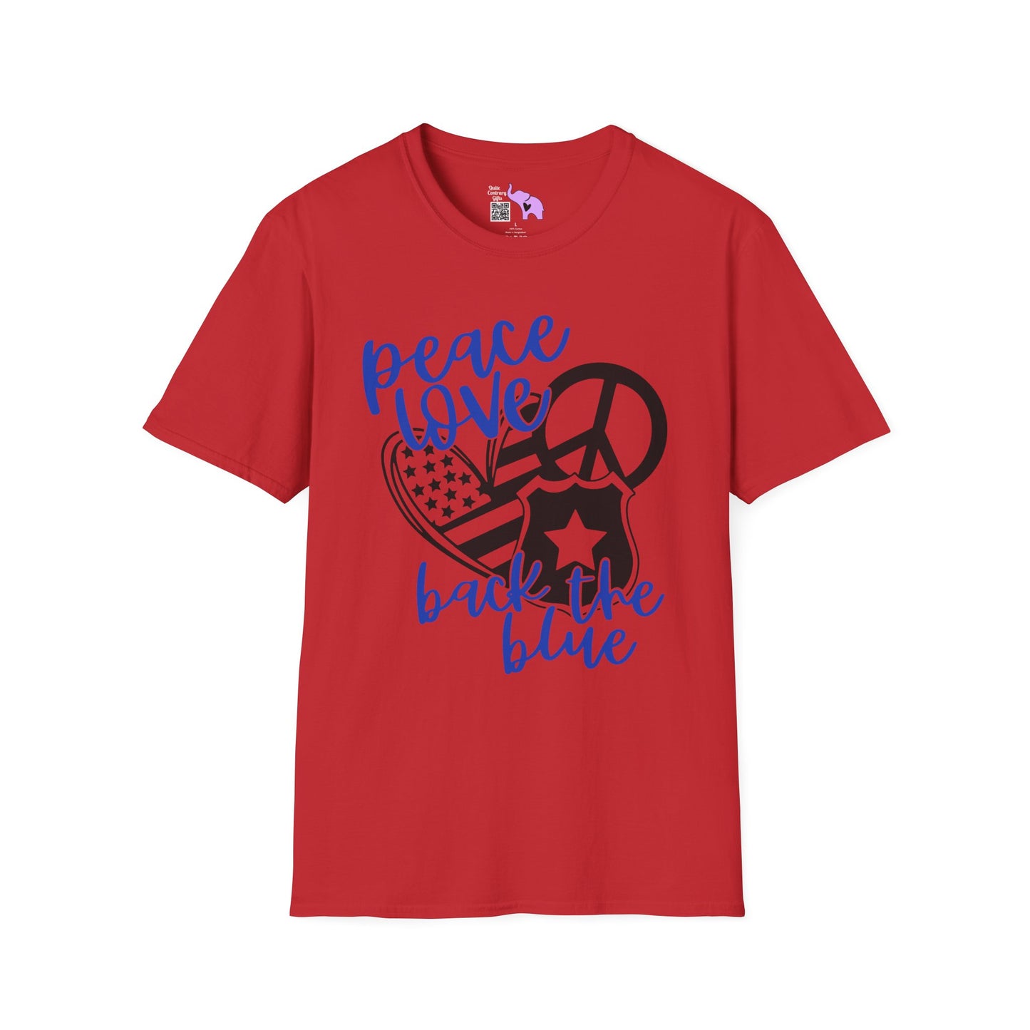 Peace Love Back The Blue Adult T-shirt