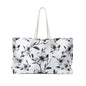 Black & White Five Petal Floral Weekender Bag