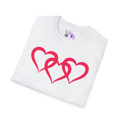 Triple Heart Adult Unisex Tshirt