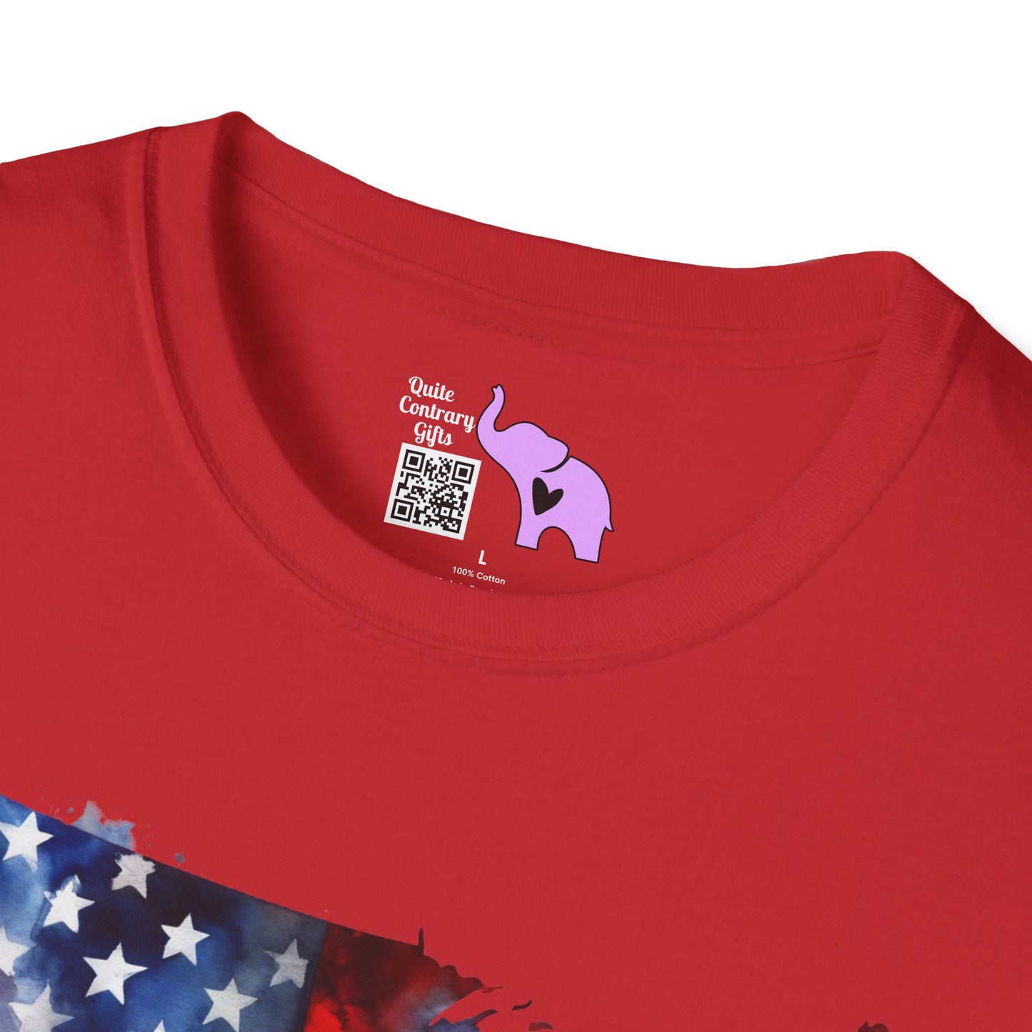 American-Shaped Flag Watercolor Adult T-Shirt