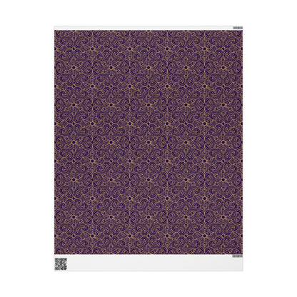 Golden Amethyst Radiance Mandala Wrapping Paper