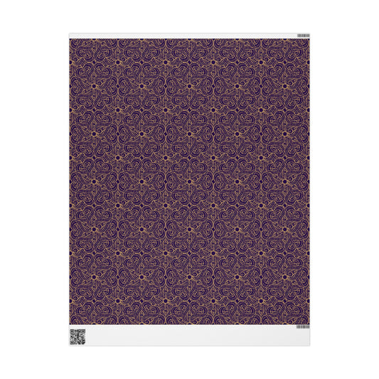 Golden Amethyst Radiance Mandala Wrapping Paper