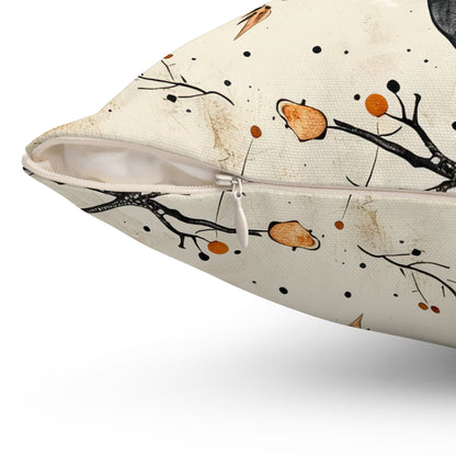 Crow & Gourd Throw Pillow