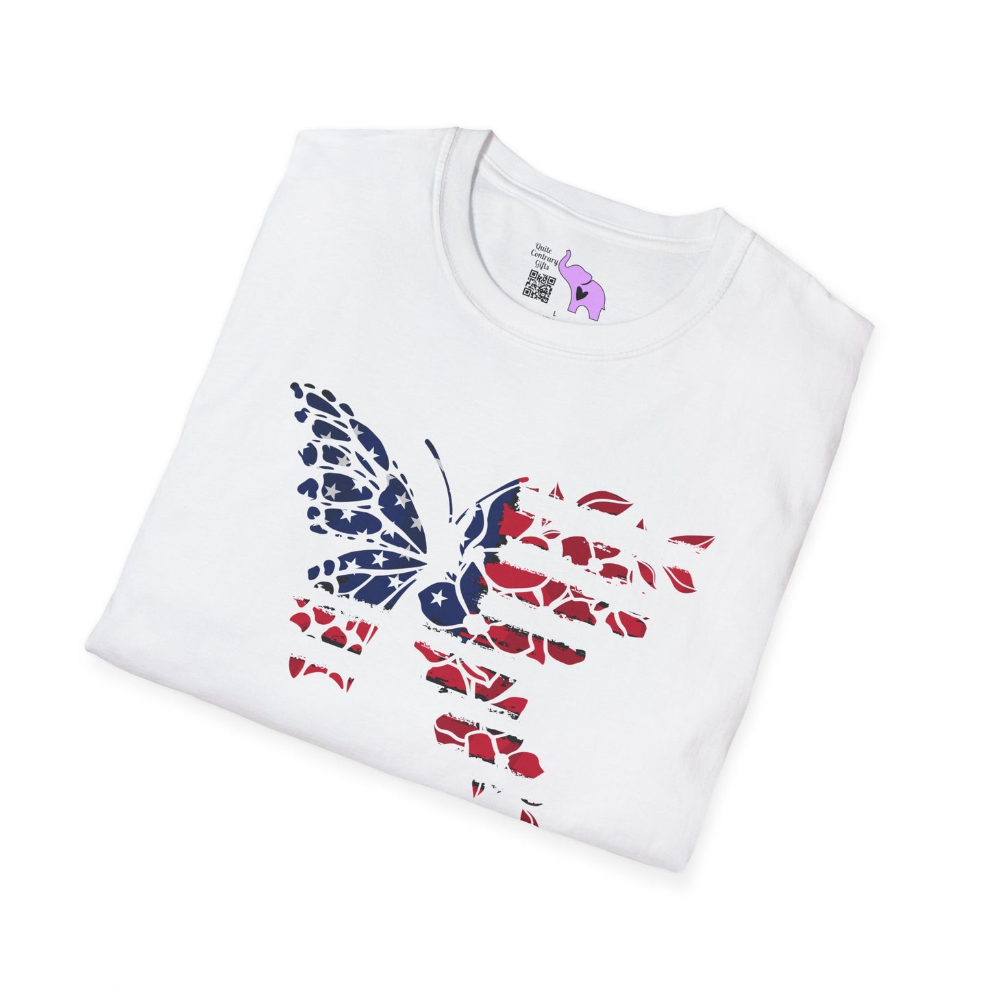 American Flag Butterfly Adult T-shirt
