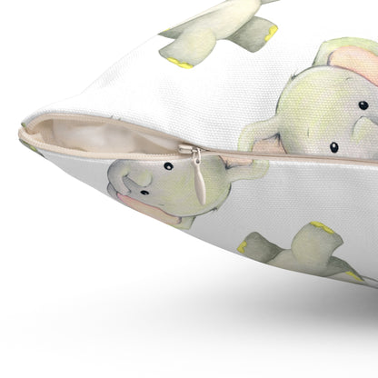 Dancing Elephants Throw Pillow