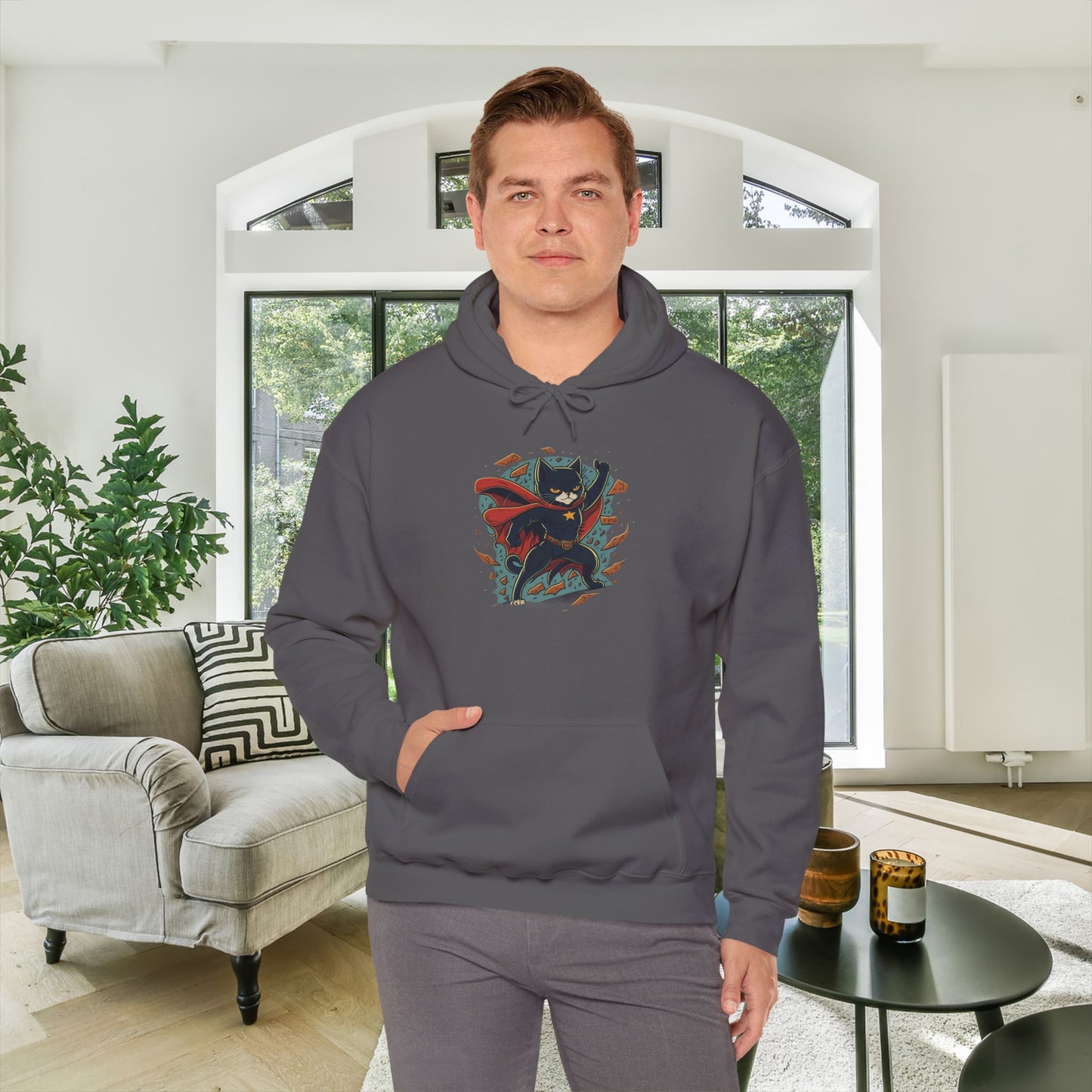 Superhero Cat Heavy Blend™ Hooded Sweatshirt