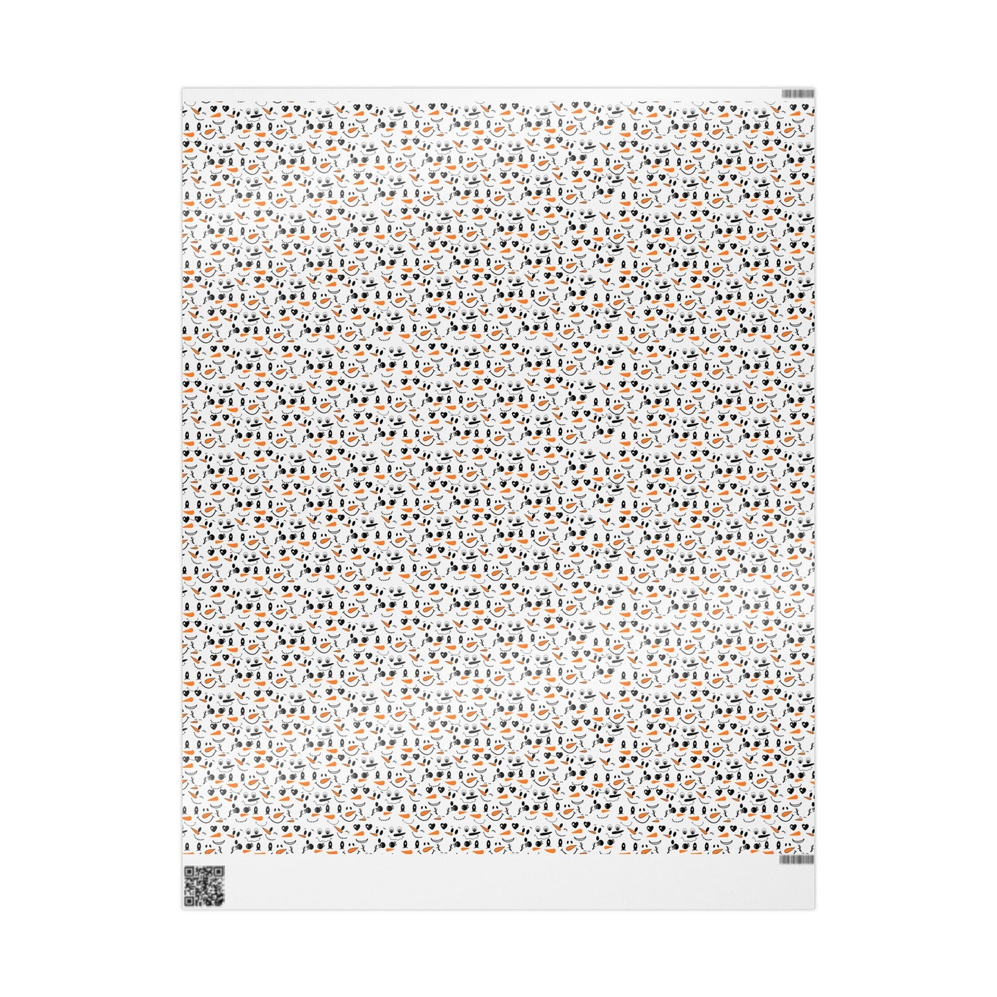 Cute Snowman Faces Wrapping Paper