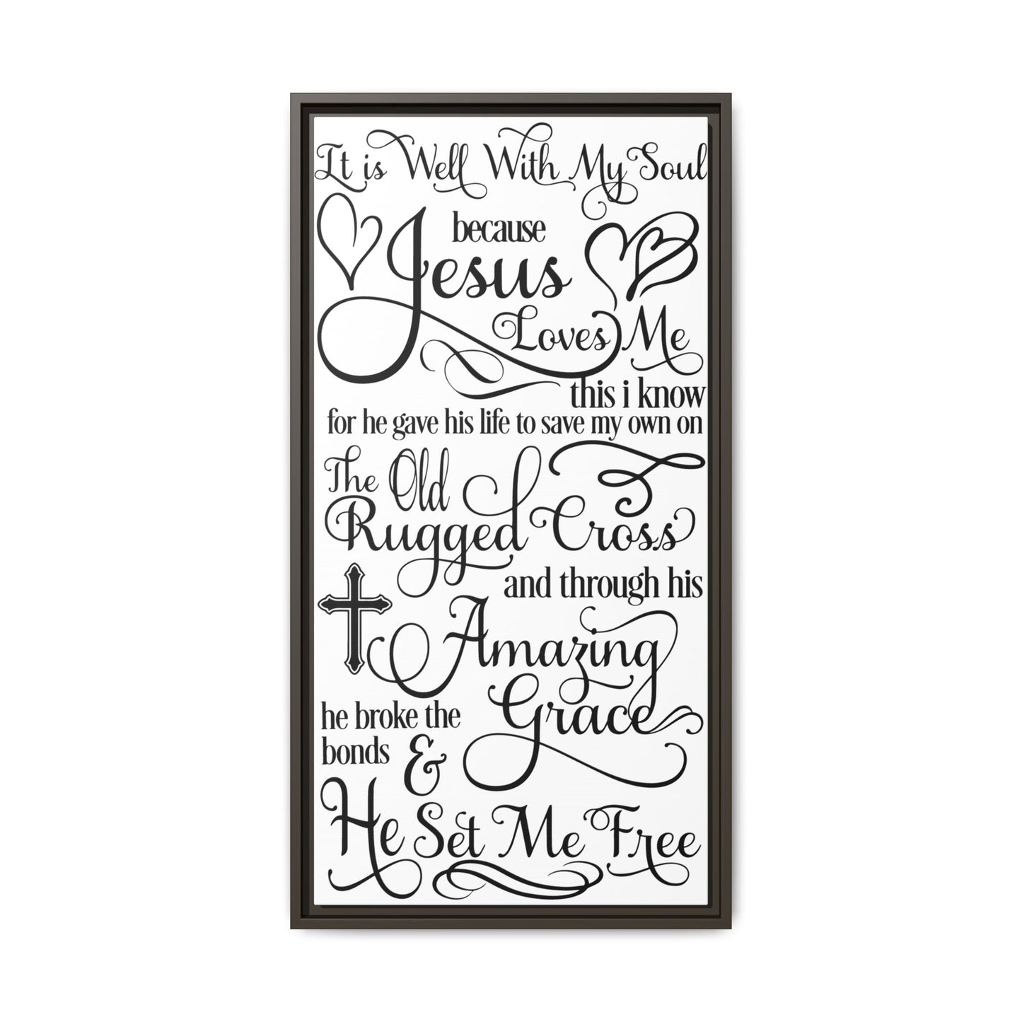 Hymnal Poem Framed Canvas Bathroom Art