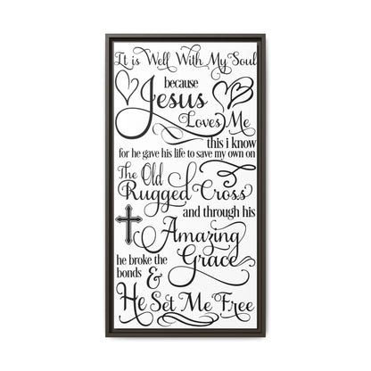 Hymnal Poem Framed Canvas Bathroom Art