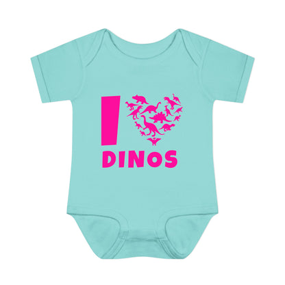 I Love Dinos (Dino Heart) Infant Baby Rib Bodysuit