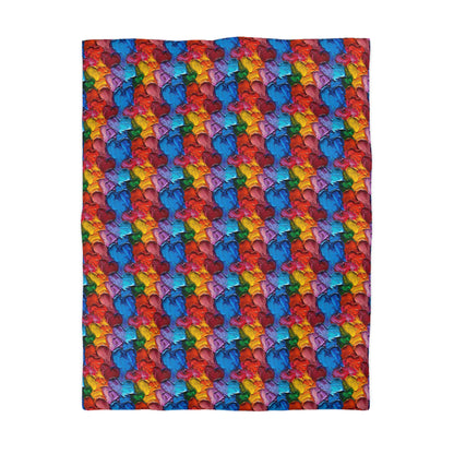 Palette Knife Hearts Microfiber Duvet Cover