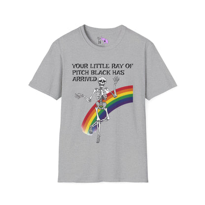 Your Little Ray of Pitch Black Has Arrived (Rainbow) Adult T-shirt
