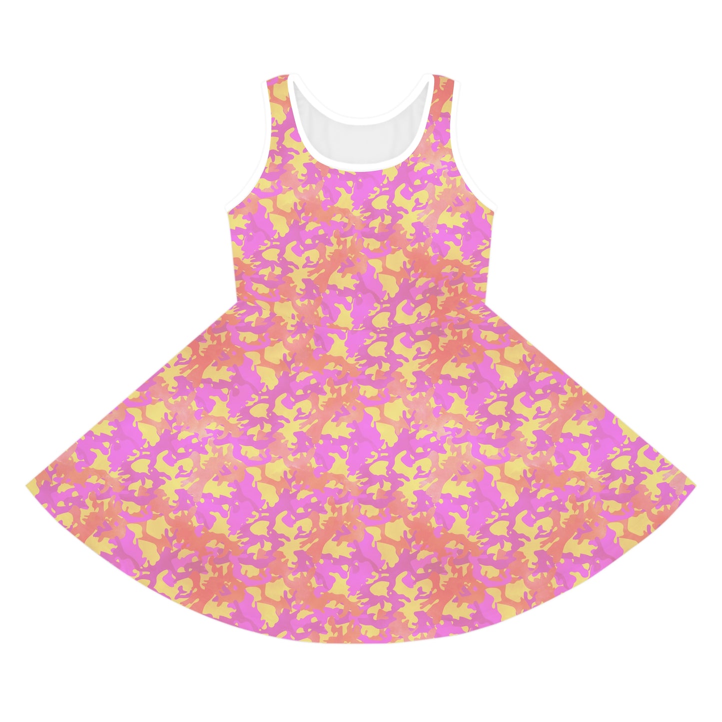 Sunset Sorbet Camo Girls' Sleeveless Sundress