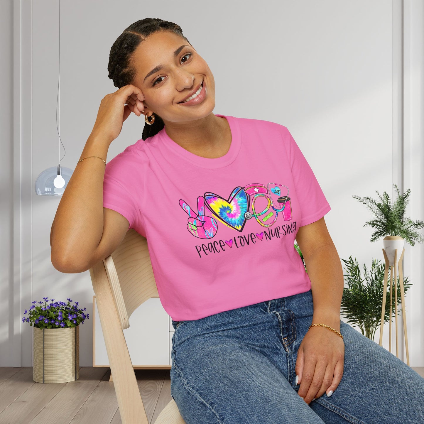Peace Love Nursing Adult T-shirt