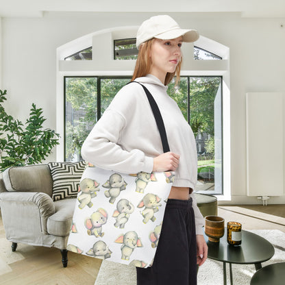 Dancing Elephants Canvas Tote Bag