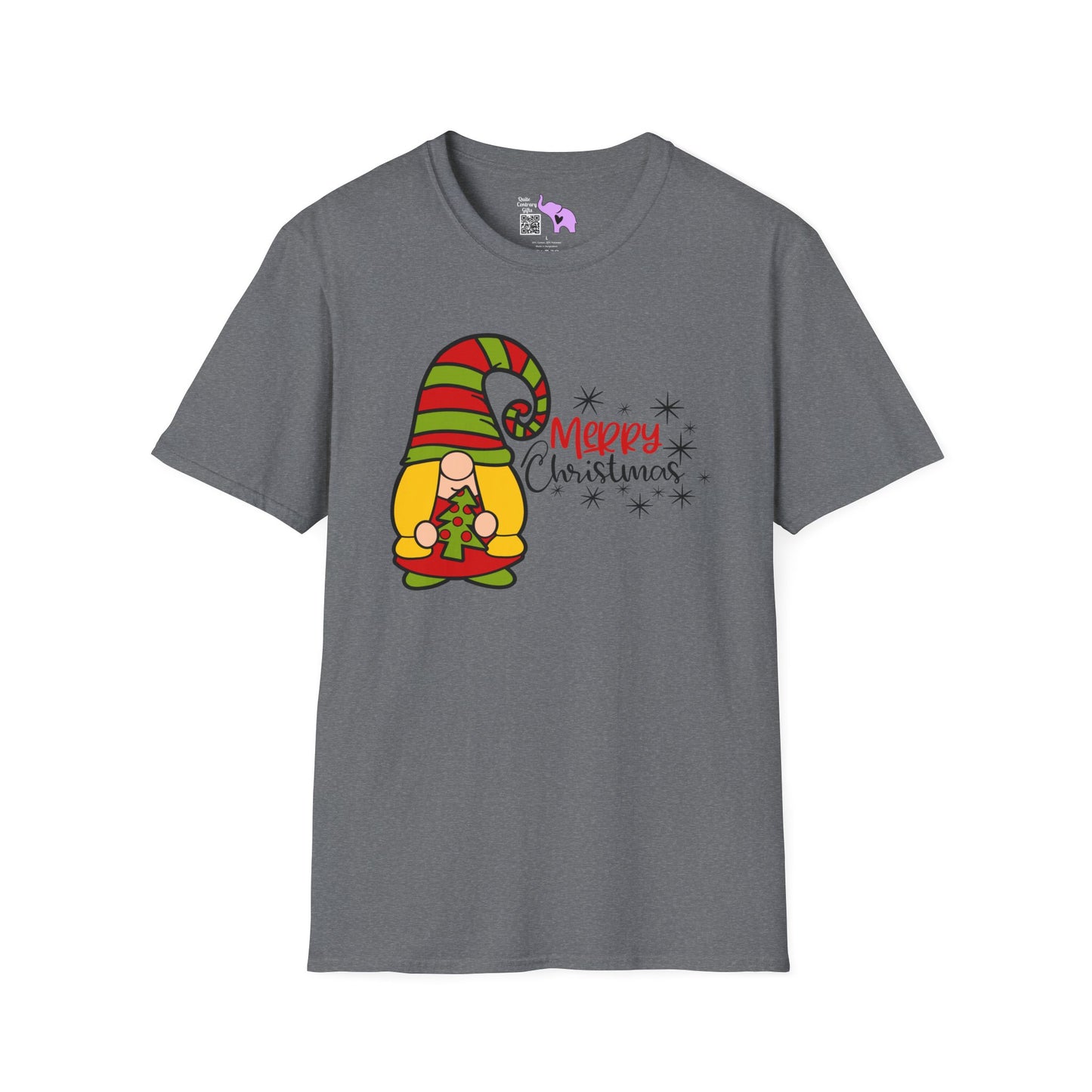Merry Christmas Girl Gnome Adult T-shirt