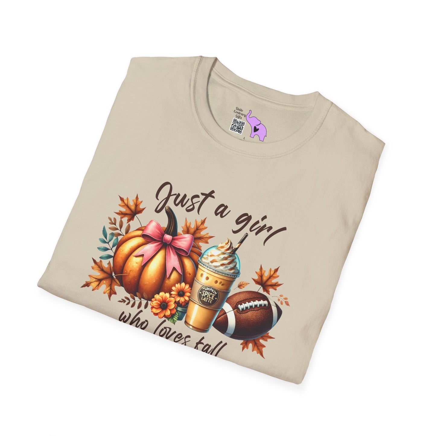 Just A Girl Who Loves Fall Pumpkin/Frappuccino/Football Adult T-shirt