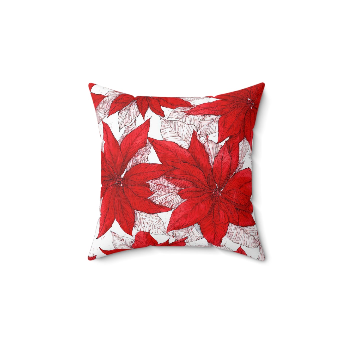Christmas Blossom Sketch Throw Pillow
