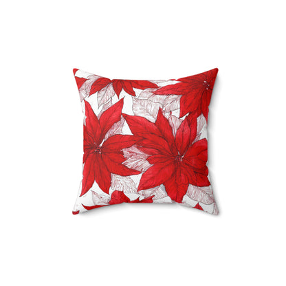 Christmas Blossom Sketch Throw Pillow